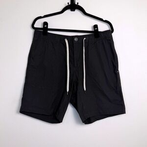 VUORI Men's Rip Stop Shorts Large Drawstring Zip Pocket Gray L